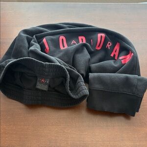 Jordan Kids Black Sweatpants with Red Jordan Wordmark